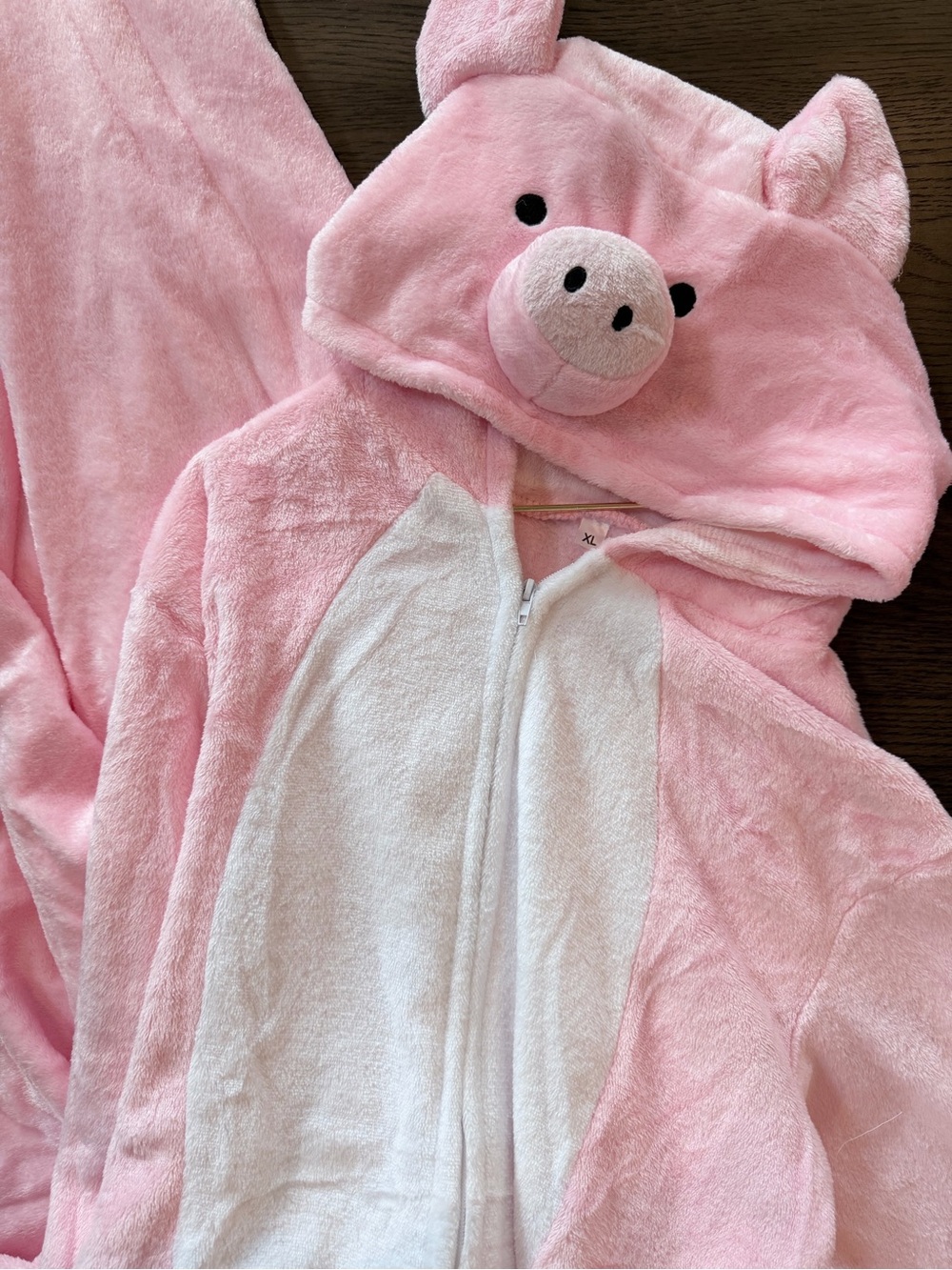 NWT Adult XL Pink Pig Hooded Pajamas Onesie